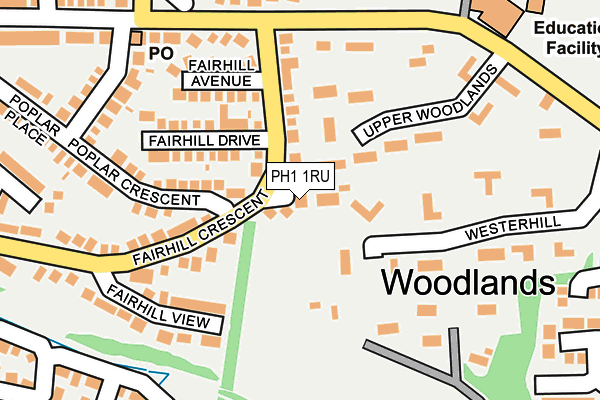 PH1 1RU map - OS OpenMap – Local (Ordnance Survey) PH1 1RU map - OS OpenMap – Local (Ordnance Survey)