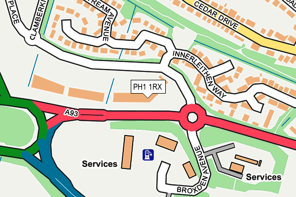 PH1 1RX map - OS OpenMap – Local (Ordnance Survey) PH1 1RX map - OS OpenMap – Local (Ordnance Survey)
