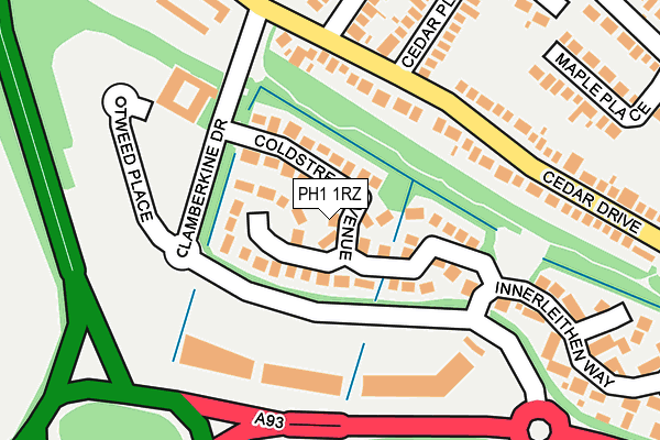 PH1 1RZ map - OS OpenMap – Local (Ordnance Survey) PH1 1RZ map - OS OpenMap – Local (Ordnance Survey)