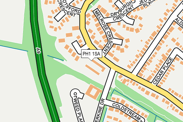 PH1 1SA map - OS OpenMap – Local (Ordnance Survey) PH1 1SA map - OS OpenMap – Local (Ordnance Survey)