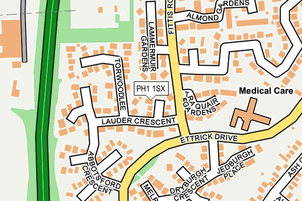 PH1 1SX map - OS OpenMap – Local (Ordnance Survey) PH1 1SX map - OS OpenMap – Local (Ordnance Survey)