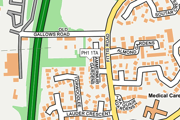 PH1 1TA map - OS OpenMap – Local (Ordnance Survey) PH1 1TA map - OS OpenMap – Local (Ordnance Survey)