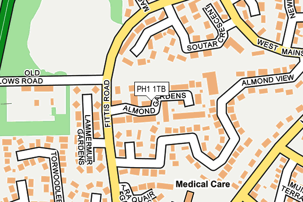 PH1 1TB map - OS OpenMap – Local (Ordnance Survey) PH1 1TB map - OS OpenMap – Local (Ordnance Survey)