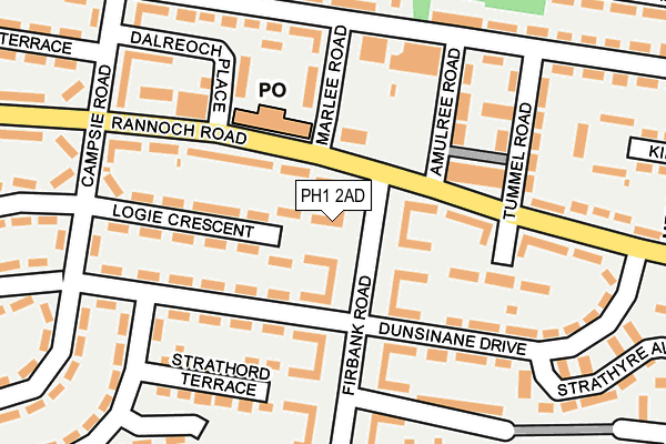 PH1 2AD map - OS OpenMap – Local (Ordnance Survey) PH1 2AD map - OS OpenMap – Local (Ordnance Survey)