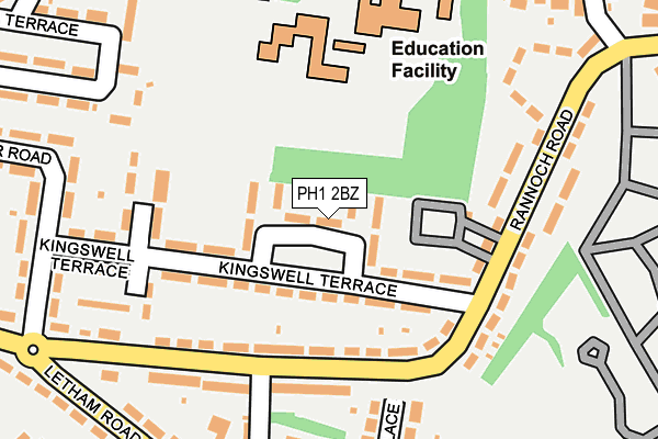 PH1 2BZ map - OS OpenMap – Local (Ordnance Survey) PH1 2BZ map - OS OpenMap – Local (Ordnance Survey)