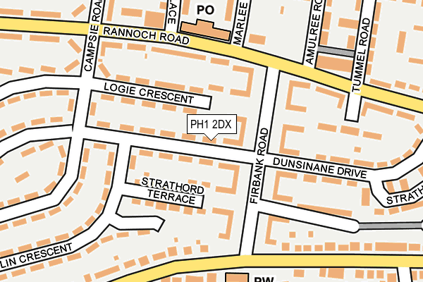 PH1 2DX map - OS OpenMap – Local (Ordnance Survey) PH1 2DX map - OS OpenMap – Local (Ordnance Survey)