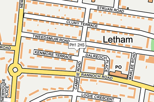 PH1 2HS map - OS OpenMap – Local (Ordnance Survey) PH1 2HS map - OS OpenMap – Local (Ordnance Survey)