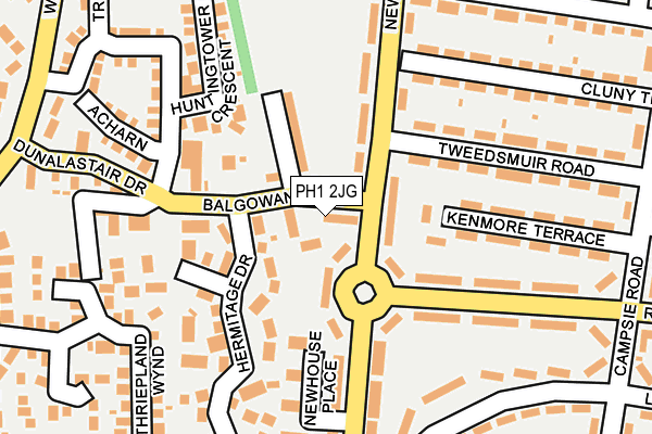 PH1 2JG map - OS OpenMap – Local (Ordnance Survey) PH1 2JG map - OS OpenMap – Local (Ordnance Survey)