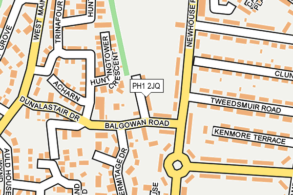 PH1 2JQ map - OS OpenMap – Local (Ordnance Survey) PH1 2JQ map - OS OpenMap – Local (Ordnance Survey)