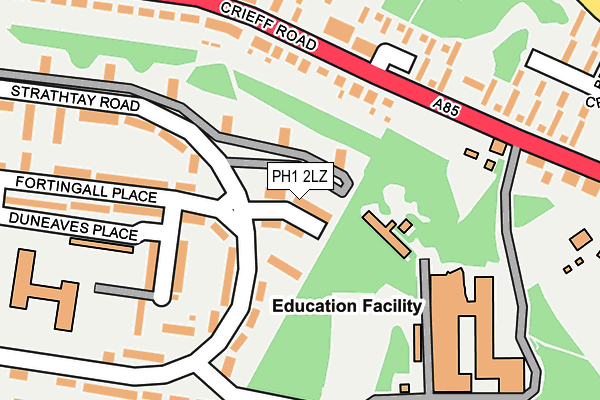 PH1 2LZ map - OS OpenMap – Local (Ordnance Survey) PH1 2LZ map - OS OpenMap – Local (Ordnance Survey)