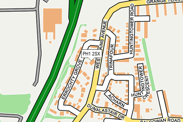 PH1 2SX map - OS OpenMap – Local (Ordnance Survey) PH1 2SX map - OS OpenMap – Local (Ordnance Survey)