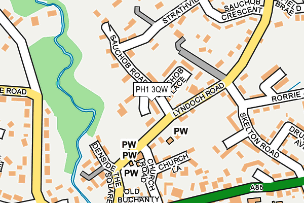 PH1 3QW map - OS OpenMap – Local (Ordnance Survey) PH1 3QW map - OS OpenMap – Local (Ordnance Survey)