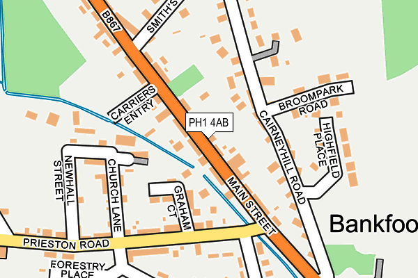 PH1 4AB map - OS OpenMap – Local (Ordnance Survey) PH1 4AB map - OS OpenMap – Local (Ordnance Survey)