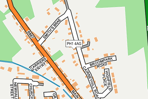 PH1 4AG map - OS OpenMap – Local (Ordnance Survey) PH1 4AG map - OS OpenMap – Local (Ordnance Survey)