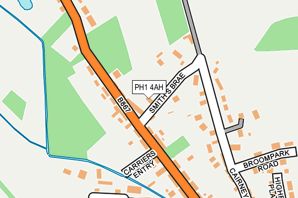 PH1 4AH map - OS OpenMap – Local (Ordnance Survey) PH1 4AH map - OS OpenMap – Local (Ordnance Survey)