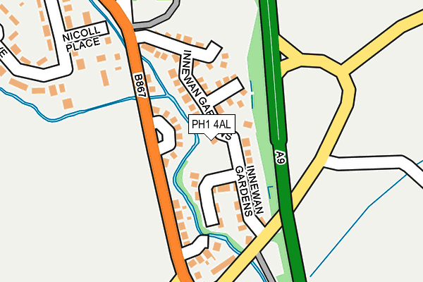 PH1 4AL map - OS OpenMap – Local (Ordnance Survey) PH1 4AL map - OS OpenMap – Local (Ordnance Survey)