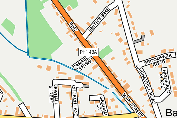 PH1 4BA map - OS OpenMap – Local (Ordnance Survey) PH1 4BA map - OS OpenMap – Local (Ordnance Survey)