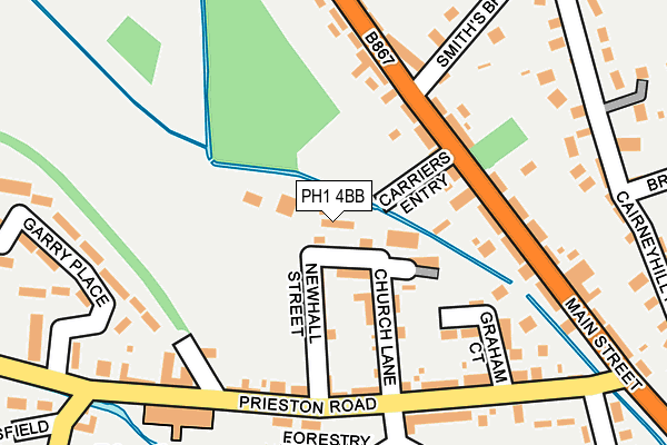 PH1 4BB map - OS OpenMap – Local (Ordnance Survey) PH1 4BB map - OS OpenMap – Local (Ordnance Survey)