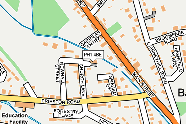 PH1 4BE map - OS OpenMap – Local (Ordnance Survey) PH1 4BE map - OS OpenMap – Local (Ordnance Survey)