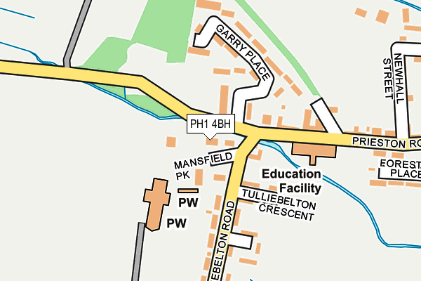 PH1 4BH map - OS OpenMap – Local (Ordnance Survey) PH1 4BH map - OS OpenMap – Local (Ordnance Survey)