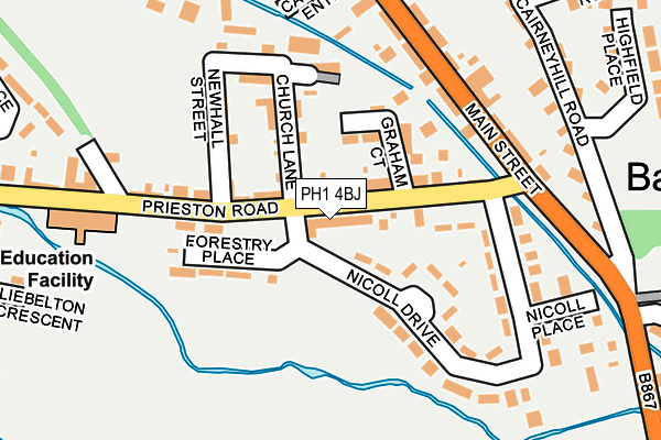 PH1 4BJ map - OS OpenMap – Local (Ordnance Survey) PH1 4BJ map - OS OpenMap – Local (Ordnance Survey)