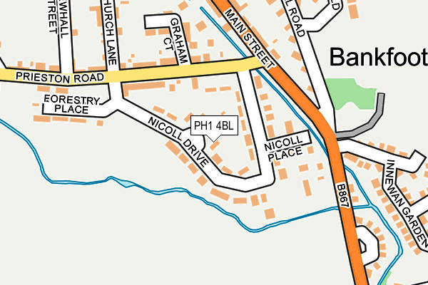PH1 4BL map - OS OpenMap – Local (Ordnance Survey) PH1 4BL map - OS OpenMap – Local (Ordnance Survey)