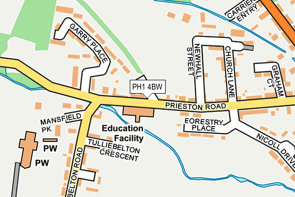 PH1 4BW map - OS OpenMap – Local (Ordnance Survey) PH1 4BW map - OS OpenMap – Local (Ordnance Survey)