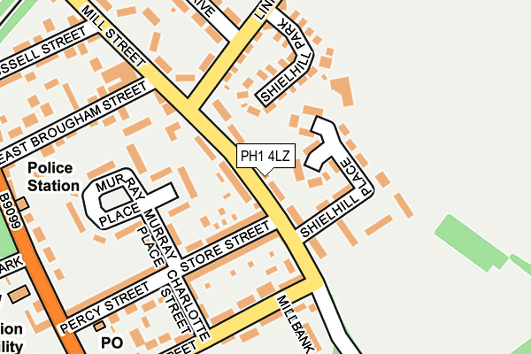PH1 4LZ map - OS OpenMap – Local (Ordnance Survey) PH1 4LZ map - OS OpenMap – Local (Ordnance Survey)
