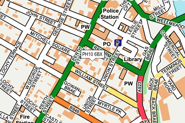 PH10 6BX map - OS OpenMap – Local (Ordnance Survey) PH10 6BX map - OS OpenMap – Local (Ordnance Survey)