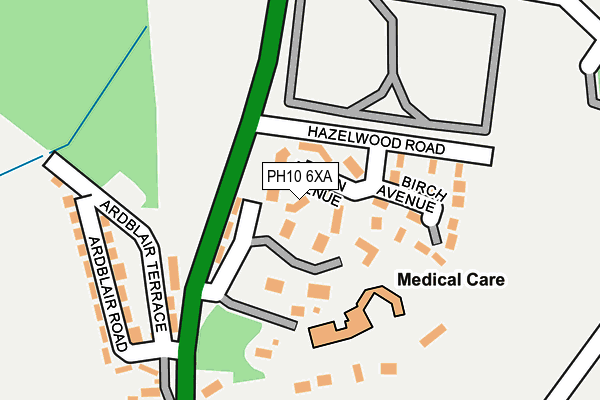 PH10 6XA map - OS OpenMap – Local (Ordnance Survey) PH10 6XA map - OS OpenMap – Local (Ordnance Survey)