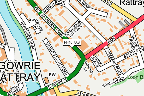 PH10 7AB map - OS OpenMap – Local (Ordnance Survey) PH10 7AB map - OS OpenMap – Local (Ordnance Survey)