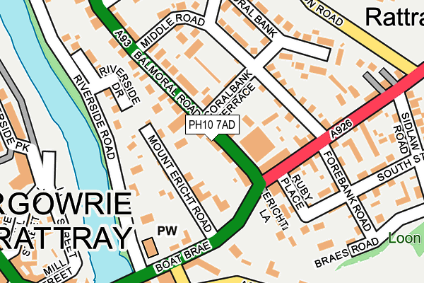 PH10 7AD map - OS OpenMap – Local (Ordnance Survey) PH10 7AD map - OS OpenMap – Local (Ordnance Survey)
