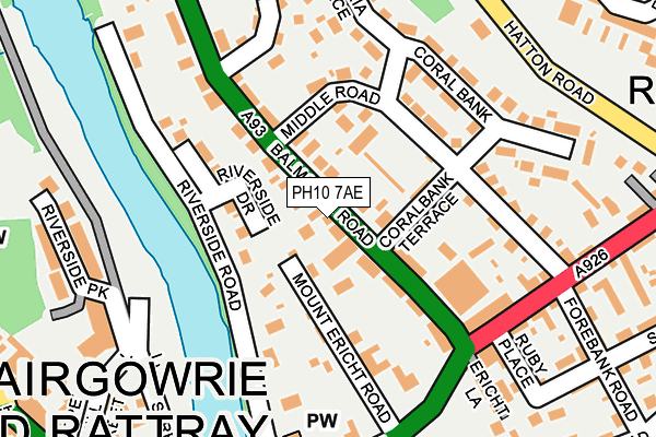 PH10 7AE map - OS OpenMap – Local (Ordnance Survey) PH10 7AE map - OS OpenMap – Local (Ordnance Survey)