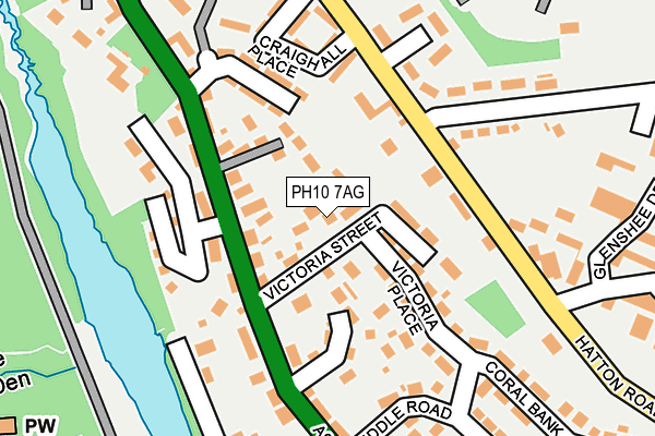 PH10 7AG map - OS OpenMap – Local (Ordnance Survey) PH10 7AG map - OS OpenMap – Local (Ordnance Survey)