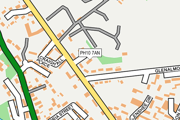 PH10 7AN map - OS OpenMap – Local (Ordnance Survey) PH10 7AN map - OS OpenMap – Local (Ordnance Survey)