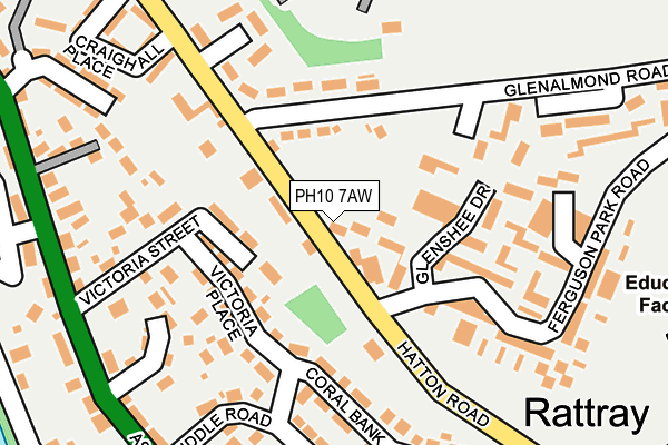 PH10 7AW map - OS OpenMap – Local (Ordnance Survey) PH10 7AW map - OS OpenMap – Local (Ordnance Survey)