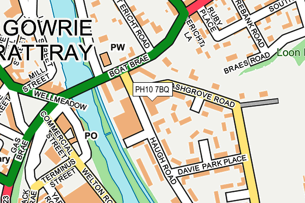 PH10 7BQ map - OS OpenMap – Local (Ordnance Survey) PH10 7BQ map - OS OpenMap – Local (Ordnance Survey)