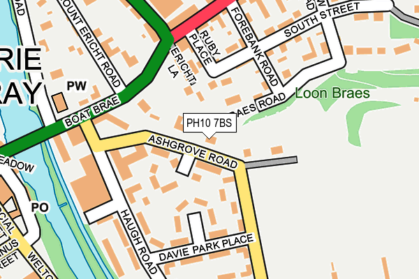 PH10 7BS map - OS OpenMap – Local (Ordnance Survey) PH10 7BS map - OS OpenMap – Local (Ordnance Survey)