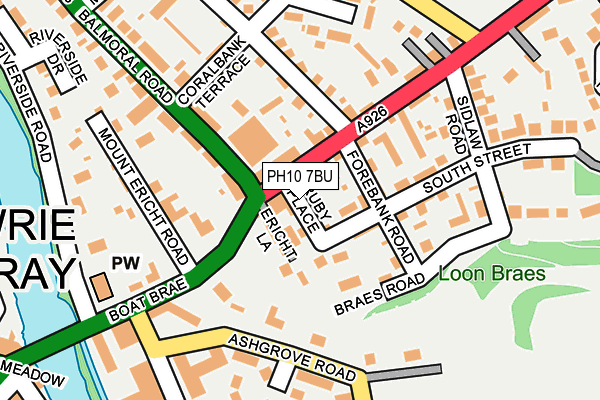 PH10 7BU map - OS OpenMap – Local (Ordnance Survey) PH10 7BU map - OS OpenMap – Local (Ordnance Survey)