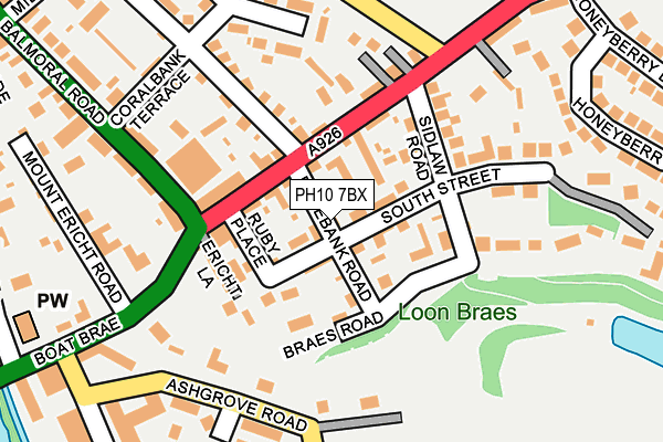 PH10 7BX map - OS OpenMap – Local (Ordnance Survey) PH10 7BX map - OS OpenMap – Local (Ordnance Survey)