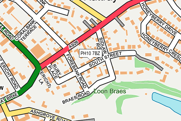 PH10 7BZ map - OS OpenMap – Local (Ordnance Survey) PH10 7BZ map - OS OpenMap – Local (Ordnance Survey)