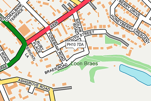 PH10 7DA map - OS OpenMap – Local (Ordnance Survey) PH10 7DA map - OS OpenMap – Local (Ordnance Survey)