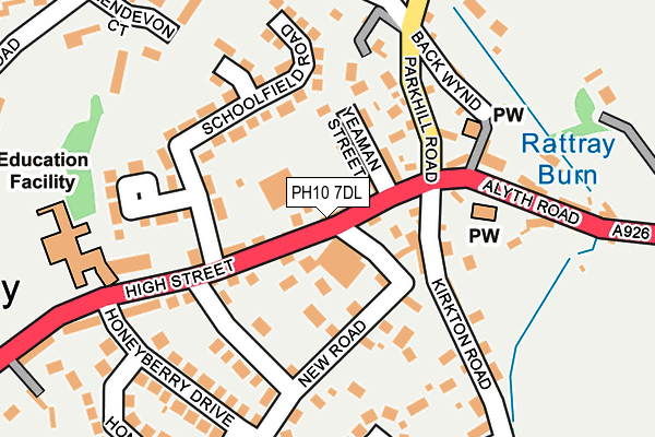 PH10 7DL map - OS OpenMap – Local (Ordnance Survey) PH10 7DL map - OS OpenMap – Local (Ordnance Survey)