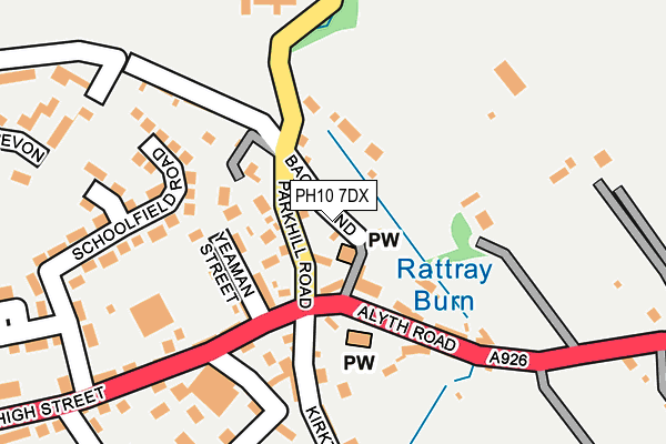 PH10 7DX map - OS OpenMap – Local (Ordnance Survey) PH10 7DX map - OS OpenMap – Local (Ordnance Survey)