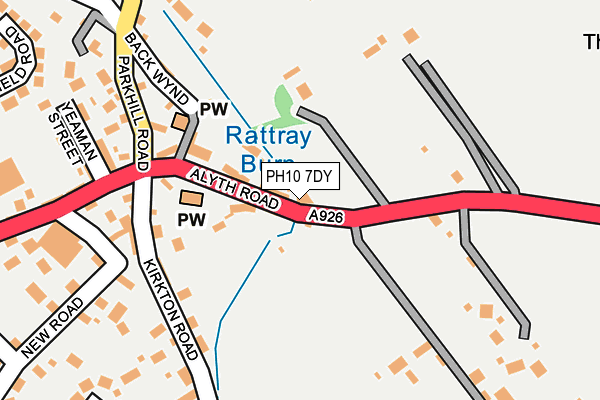 PH10 7DY map - OS OpenMap – Local (Ordnance Survey) PH10 7DY map - OS OpenMap – Local (Ordnance Survey)
