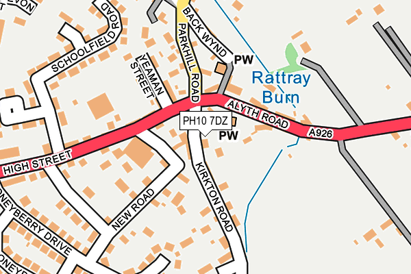 PH10 7DZ map - OS OpenMap – Local (Ordnance Survey) PH10 7DZ map - OS OpenMap – Local (Ordnance Survey)