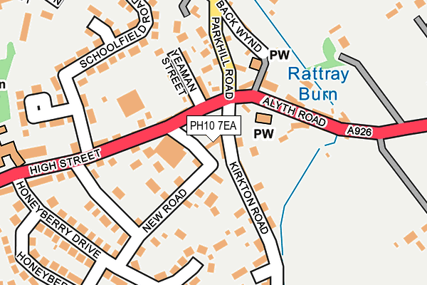 PH10 7EA map - OS OpenMap – Local (Ordnance Survey) PH10 7EA map - OS OpenMap – Local (Ordnance Survey)