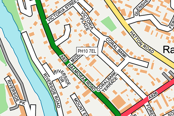 PH10 7EL map - OS OpenMap – Local (Ordnance Survey) PH10 7EL map - OS OpenMap – Local (Ordnance Survey)