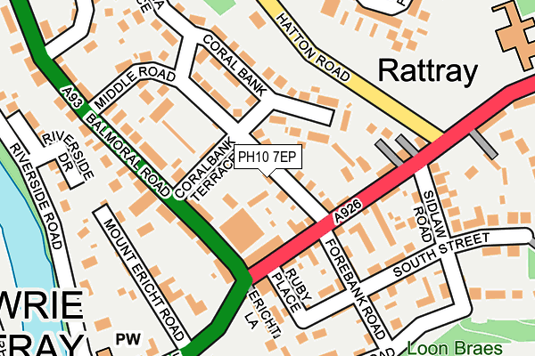 PH10 7EP map - OS OpenMap – Local (Ordnance Survey) PH10 7EP map - OS OpenMap – Local (Ordnance Survey)