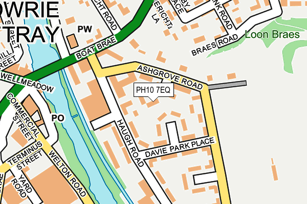 PH10 7EQ map - OS OpenMap – Local (Ordnance Survey) PH10 7EQ map - OS OpenMap – Local (Ordnance Survey)